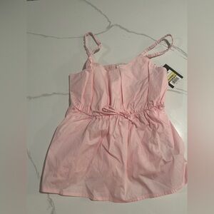 XL - Girls' Pink Drawstring Cami Top